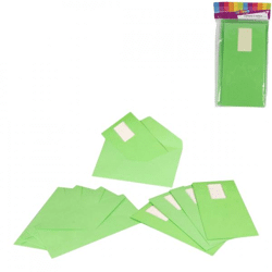 Invitation cards and envelopes green 5 pcs.