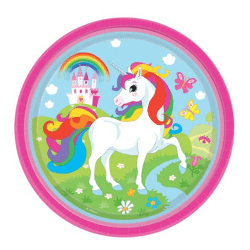Unicorn - 8 plates round - 23 cm