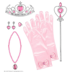 PRINZESSIN SET (Tiara, Handschuhe, Halskette, Ohrringe, Zepter)