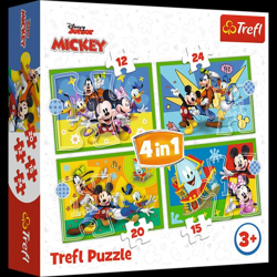 Mickey Mouse und Freunde - 4 in 1 Puzzle 12,15, 20, 24 Teile