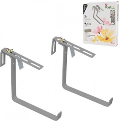 Poetische Pflanzer Halterung Landhaus Metall grau 16 cm Satz von 2