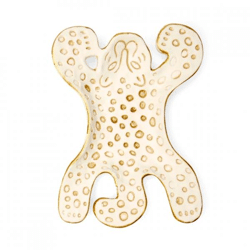 Kikkerland decoratie schaal luipaard wit 13 cm