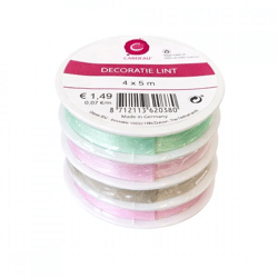 Geschenkband Pastell 5 m Satz von 4