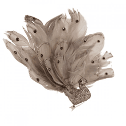 Peacock on clip feathers brown 15 cm