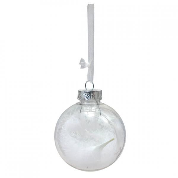 Wilko kerstbal veren 9 cm 12 stuks