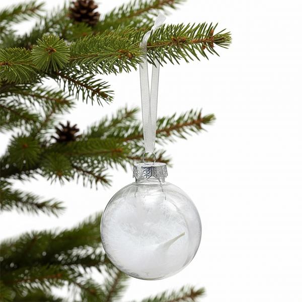 Wilko kerstbal veren 9 cm 12 stuks