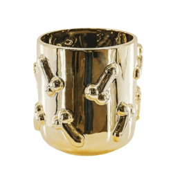 Housevitamin Blumentopf Dick gold 17,5 cm