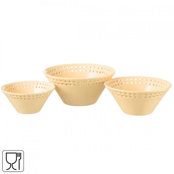 J-LINE Schale Pfirsich 20 cm 3er Set