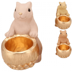 Schale Jingle Eichhörnchen sitzend sand/rosa 22 cm 3fach sortiert