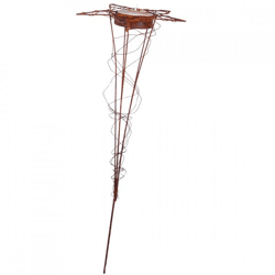 Garden tealight holder metal rust brown 47 cm