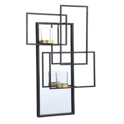 PTMD wall rack tea light holder Erico black 54 cm