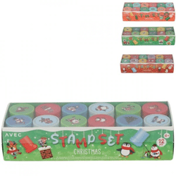 Stamp Christmas 4 assorted set of 12
