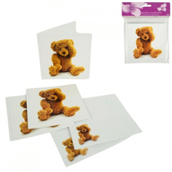 Kennisgevingskaarten Babyshower teddybeer 12 cm 5 stuks