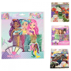 Sticker scene diamonds en foam 300-delig 4 assorti