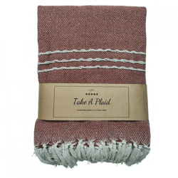 Take a Plaid 13 Rost aus recycelter Baumwolle 130 x 180 cm