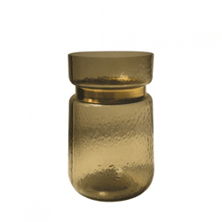 PTMD Vaas Quilio Shaped glas bruin 20 cm