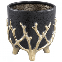 PTMD bloempot Quin L zwart 17 cm