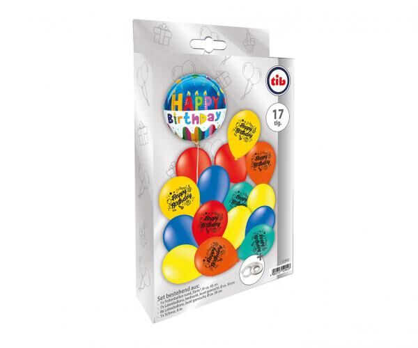 Ballon-Set "Happy Birthday" - 17-teilig