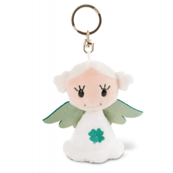 Guardian angel 9cm beanbag keyring with shamrock