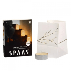 (R) Spaas theelichten met papieren zakjes 17 cm 4 stuks