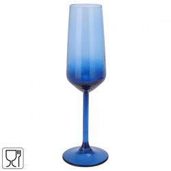 Champagneglas glas blauw 195 ml