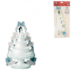 Tischdekoration Hochzeitstorte Wabenfächer 29 cm