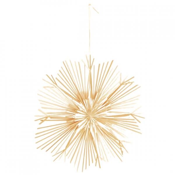 Anhänger Schneeflocke Zuckerrohr natur 23 cm