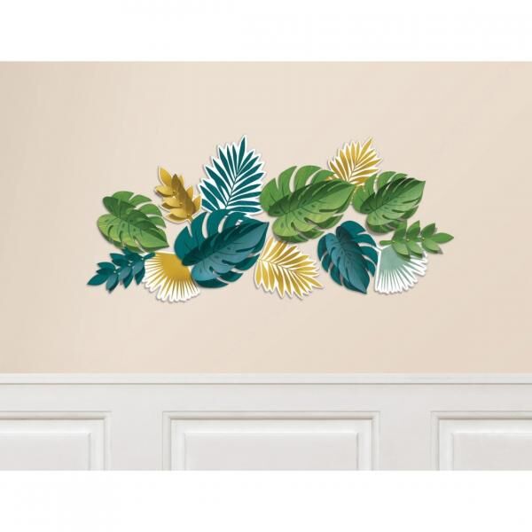 Dekoration 3D Palmblätter 31 cm 13-teilig