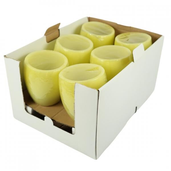 Wachskerze mit Teelicht gelb 11 x 12 cm