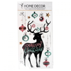 Wall Stickers Pop Up reindeer pink/green 41 x 24 cm