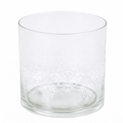 Theelichthouder 2-delig glas 12 cm