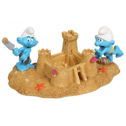 Smurfs build a sandcastle - decorative figure 