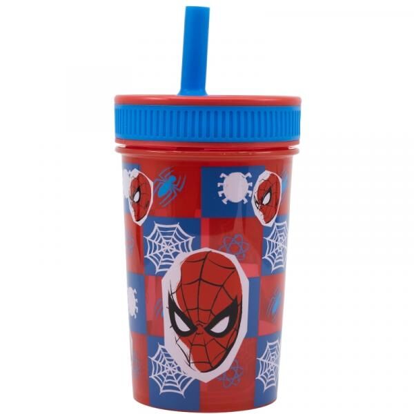 Marvel Avengers - Trinkbecher mit Silikon Strohhalm - 465 ml