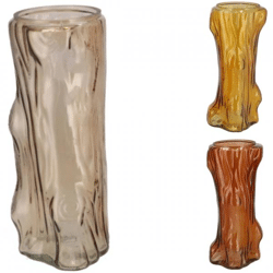 Vaas Tree bruin/geel 29 cm 3 assorti