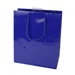 Geschenktas met koord M blauw 23 cm