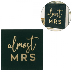 Ginger Ray guestbook Almost Mrs velvet green 21 cm