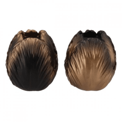 Vase Toulon schwarz/gold 10 cm 2 Stück sortiert