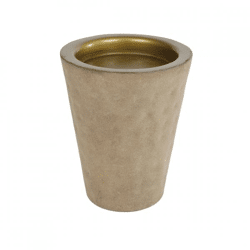 Tealight holder Tiffany beige/gold color 11,5 cm