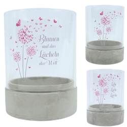 Tea light holder dandelion 20 cm 3 assorted