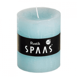 (R) Spaas Stumpenkerze rustikal himmelblau 7 x 8 cm