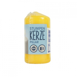 Stumpfe Kerze gelb 6 x 11 cm
