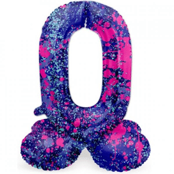 Folat folieballon staand 0 Paint splash 41 cm