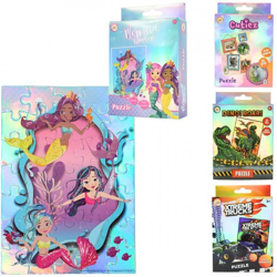 Licentie puzzel holografisch 35 stukjes 21 x 15 cm 4 assorti