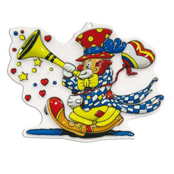 Wand-Deko Clown mit Tröte - 30 cm