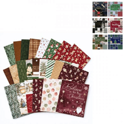 Knutselpapier Kerst folie/glitter 24 vellen 6 assorti