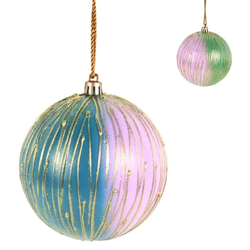 Wilko kerstbal groen/roze/blauw 10 cm 4 stuks