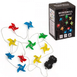 Garland fan with battery operated LED lights IP44 160 cm