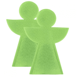 Christmas bottle decoration Angel felt green 36 cm set of 2