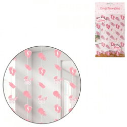 Hangdecoratie Baby Girl folie roze 213 cm