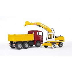 Bruder 02751 - MAN TGA tipper truck and Liebherr shovel excavator